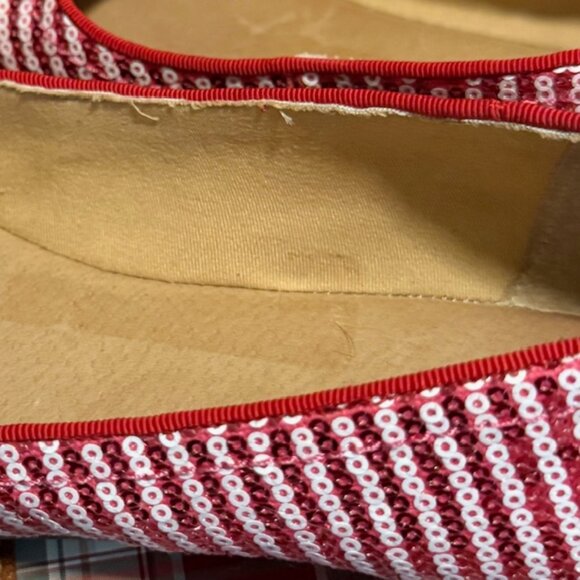 Sperry Top-Sider Bliss Berry & White Striped Sequin Flats Shoes Women SIZE 6.5 - Picture 14 of 14